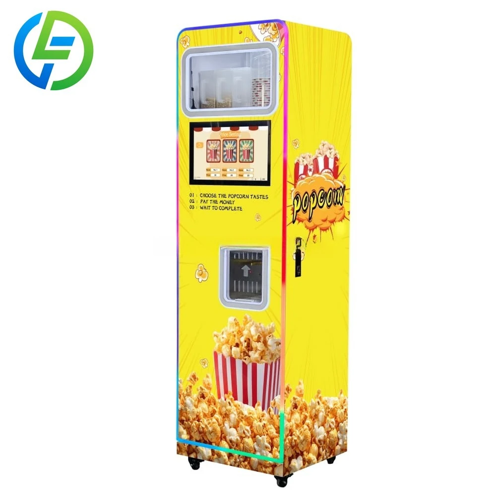 FOODLINE Precise Temp Timing Control Popcorn Vending Machine Anti-block Corn Hopper Transparent Observation Cover