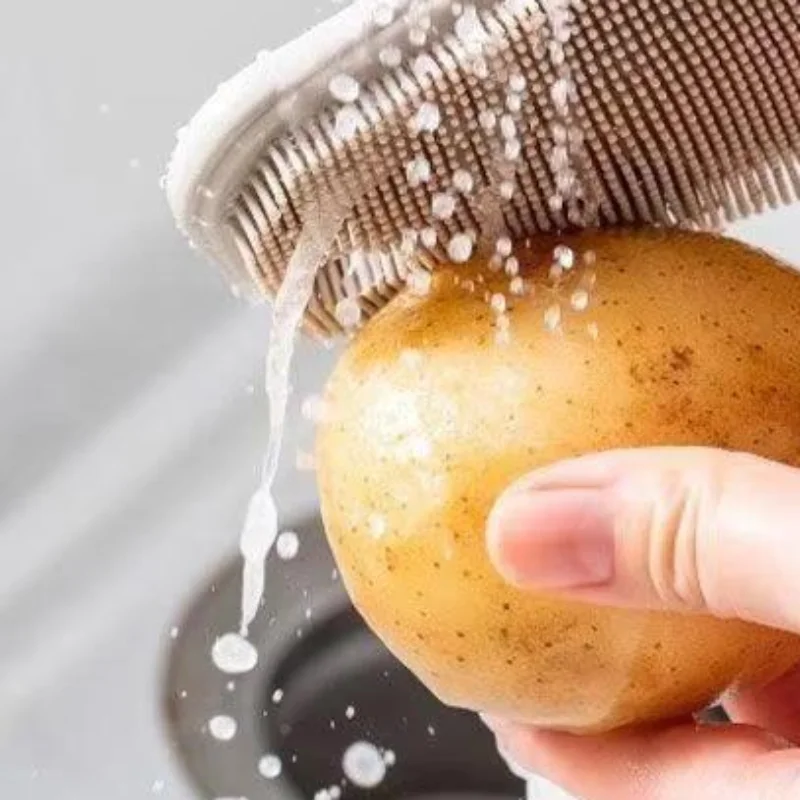 Quick-Drying Cleaning Brush Double-sid TPR Dish Brush Multi-Functional Fruits Vegetables Scrubber Kitchen Tool