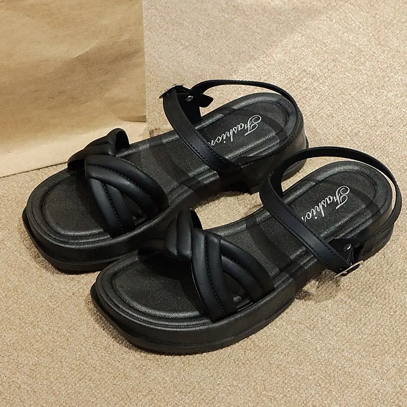 

Women's Summer Thi Bot Casual Beach Sandals Open Toe Roman Sle Comfortable Hollow out Cross Bule PVC Upaded Version