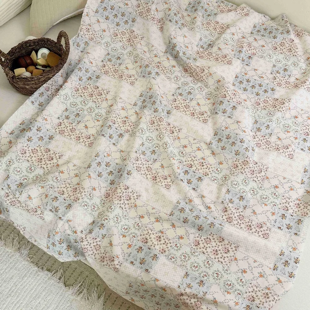 140 x 50 cm Baumwolle, 60er-Jahre-Digitaldruckstoff, elegantes Blumen-Patchwork für Taschen, Kinder- und Damenbekleidung, Nähtuch – Detail 14