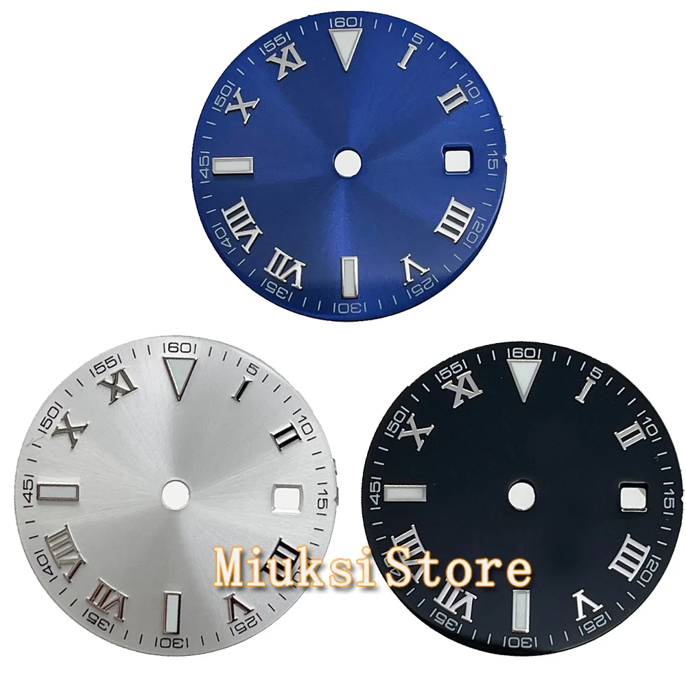 29.2mm silver/blue/black sterile dial fit NH35 NH36 Miyota 8205/8215/821A/82 series Mingzhu DG2813/3804,ETA2836/2824 movement