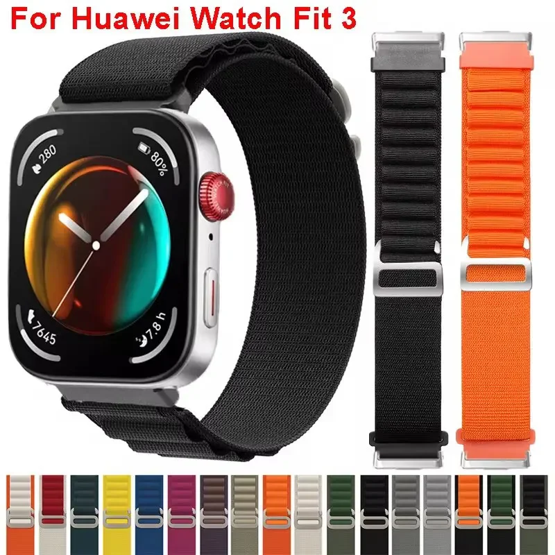 

Nylon Strap For Huawei Watch Fit 3 Alpine Loop Band Men Women Sport Bracelet Watchband For Huawei Watch Fit3 Correa Accessories