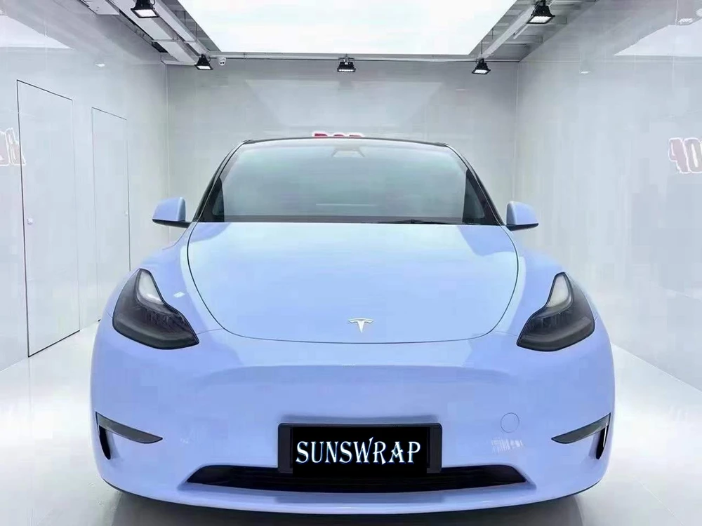 Durable PET Glossy Crystal Mist Blue Auto Color Change Sticker Car Wrap Sticker Long-Lasting Color, Bubble-Free 5x59ft/roll