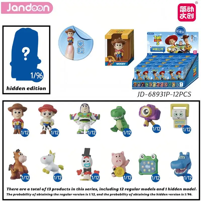 JANDOON Toy Story 5 ‌   Woody, Buzz Lightyear, Jessie, Rex, Slinky Dog, Figura de Anime, Muñeco de Arroz, Caja Sorpresa, Juguetes, Regalos de Cumpleaños