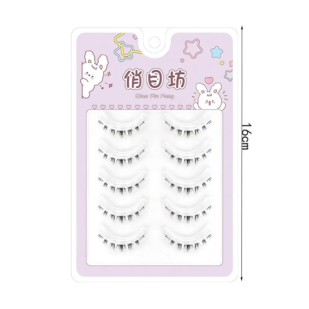 Paire entière de faux cils naturels pour femmes, style serpentin inférieur, tiges transparentes, une pièce, outil de maquillage des yeux bricolage