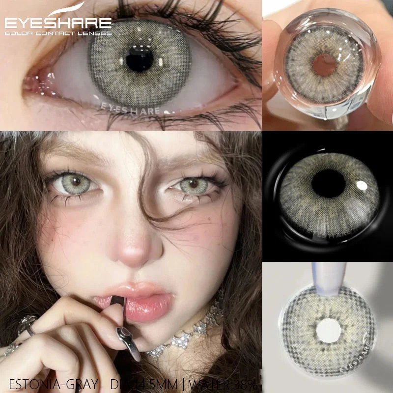 EYESHARE 1pair Natural Green Contact Lenses Yearly Brown Colorcon Makeup Gray Pupils Blue Lenses for Eyes High Quality Soft Lens