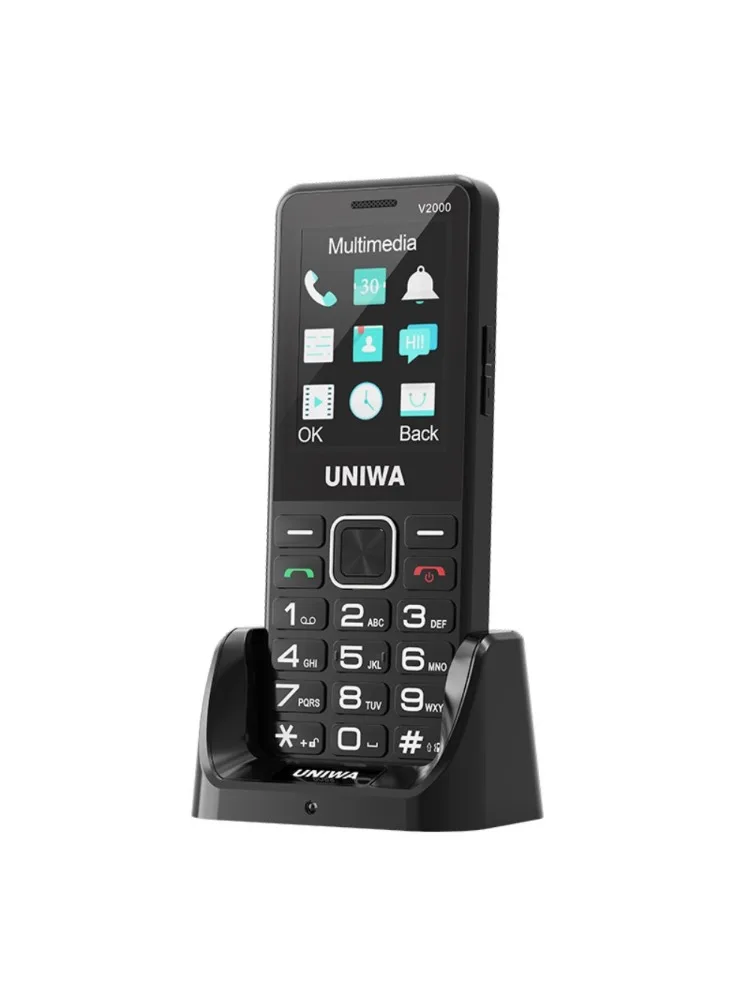 UNIWA V2000 4G toetsenbord telefoon 2,4 inch grote knop luid volume Dual SlM 1700mAh Rusland Hebreeuws toetsenbord Functie telefoons voor ouderen - afbeelding 2