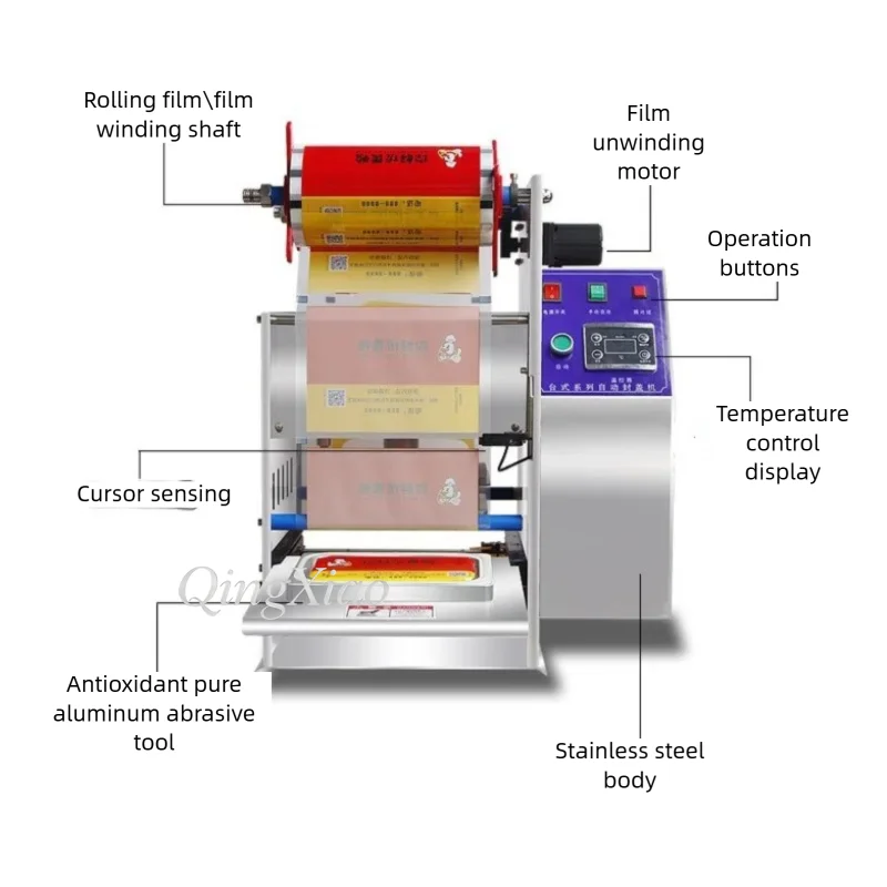 DF-181 Automatic Sealing Machine Commercial Small-Sized Continuous Box Sealer for Braised Meat Dumplings Sealing Machine
