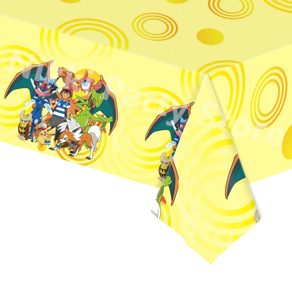 Pokemon Tischdecke Pikachu Geburtstagsdekoration Einweg wasserdichte Tischdecke Partyzubehör Babyparty Geschenke Dekoration