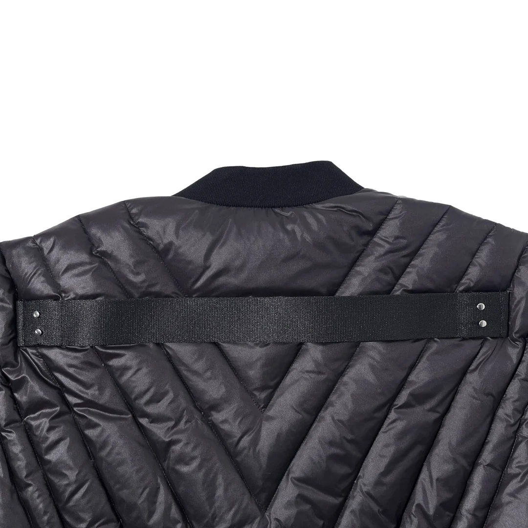 Rick Down Jacket  Streetwear Owens Jacket Dark Style Line Patchwork Baseball Collar Coat Fashion Co-design Overcoat RO Clothing