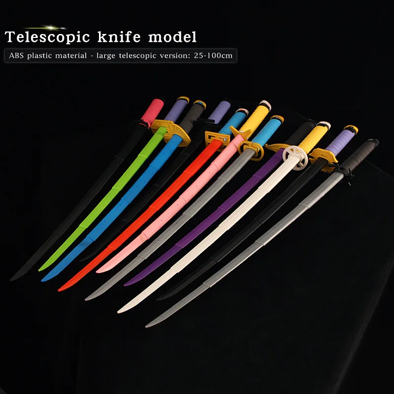 Real Size Bleach Stretchable Katana Gravity Knife Kurosaki Ichigo Sword Cos Prop Anime Ninja Knife Retractable Sword Weapon Toy