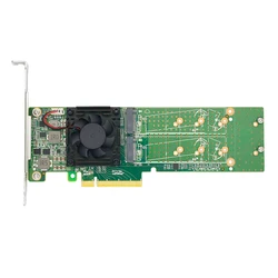 PCIe 3.0 x8 to 4x M.2 NVMe SSD Adapter Card with PLX8747 and Low Profile Support