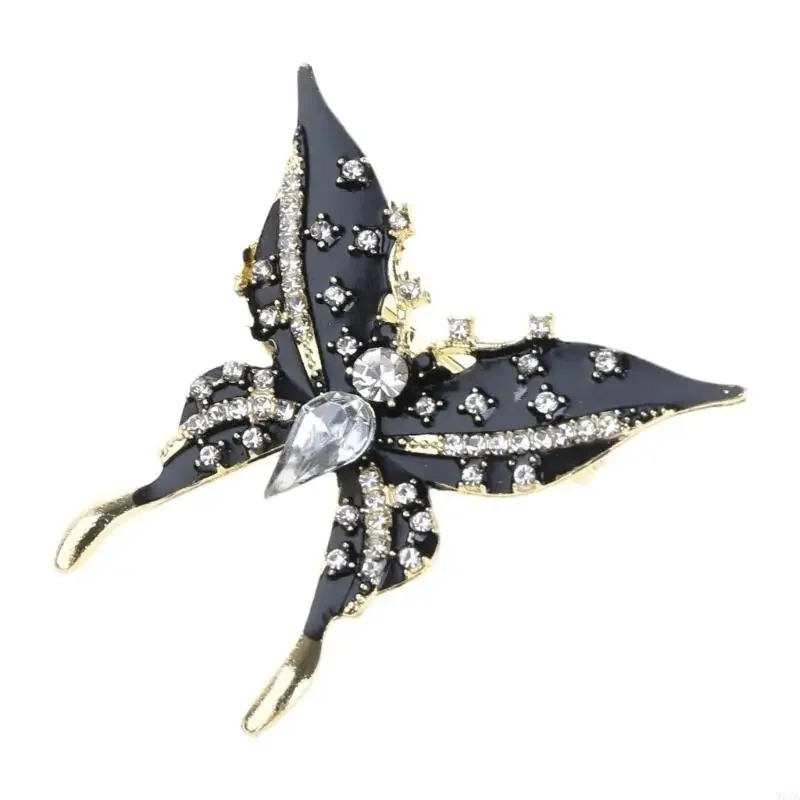 Q5WE Intricate Black Butterfly Brooches Stylish Women Brooch Commuting Outfit Accessory Suitable for Enhancing Women Wardrobe