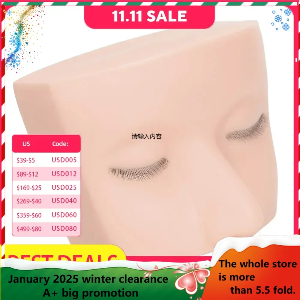 

Embedded three-layer eyelash grafting eyelash practice head mold eyelash extension practice artificial head white skin color