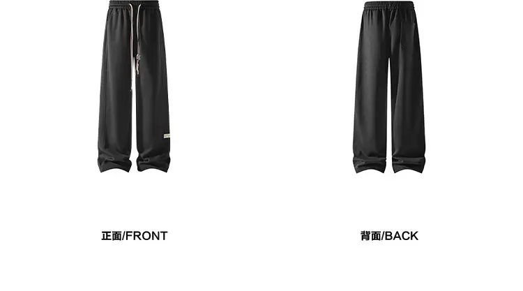 Herren-Sweatpants mit Kordelzug, weitem Bein, einfarbig, elastischer Bund, lockere, gerade geschnittene Hose, Streetwear, Freizeit- und Alltagshose. – Detail 13