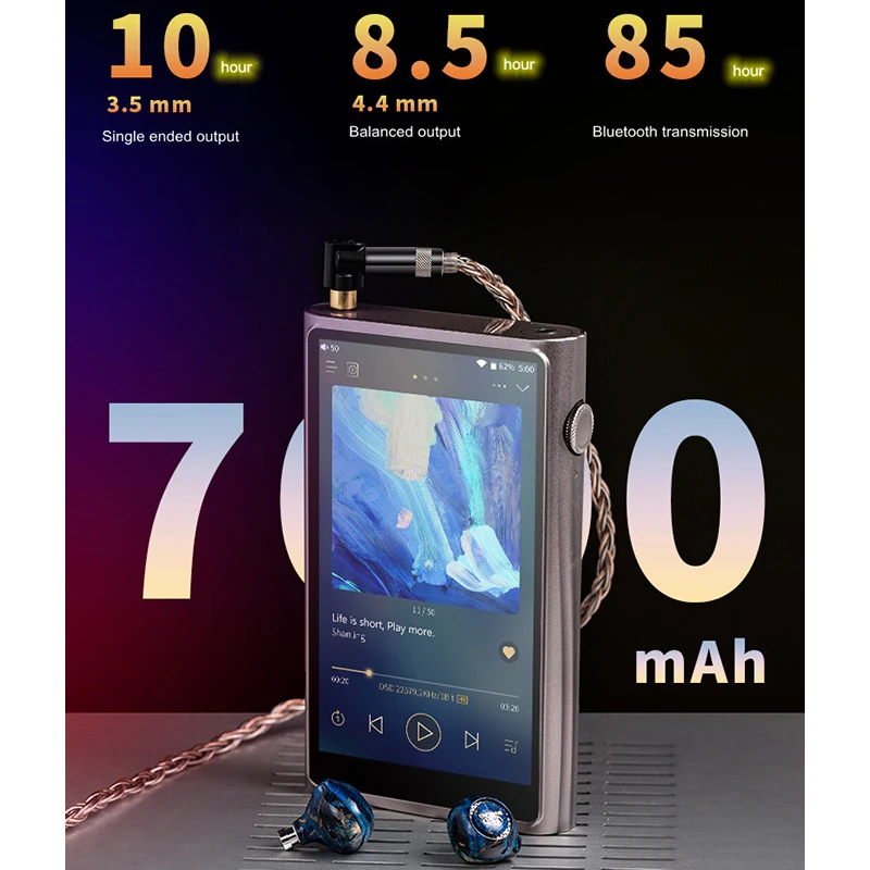 SHANLING M7 Android Portable Music Player MP3 ES9038Pro DAC Qualcomm 665 Soc 6G RAM 128G ROM DSD512 1080p MQA Sharp HD Screen