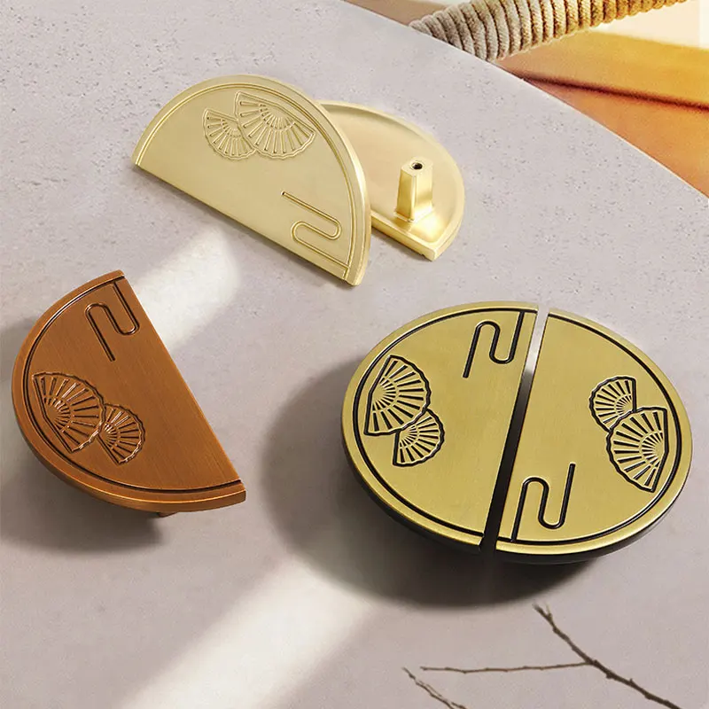 

Chinese Style Semicircular Kitchen Cabinet Handles Antique Bronze Bookcase Wardrobe Pulls Vintage Zinc Alloy Furniture Hardware