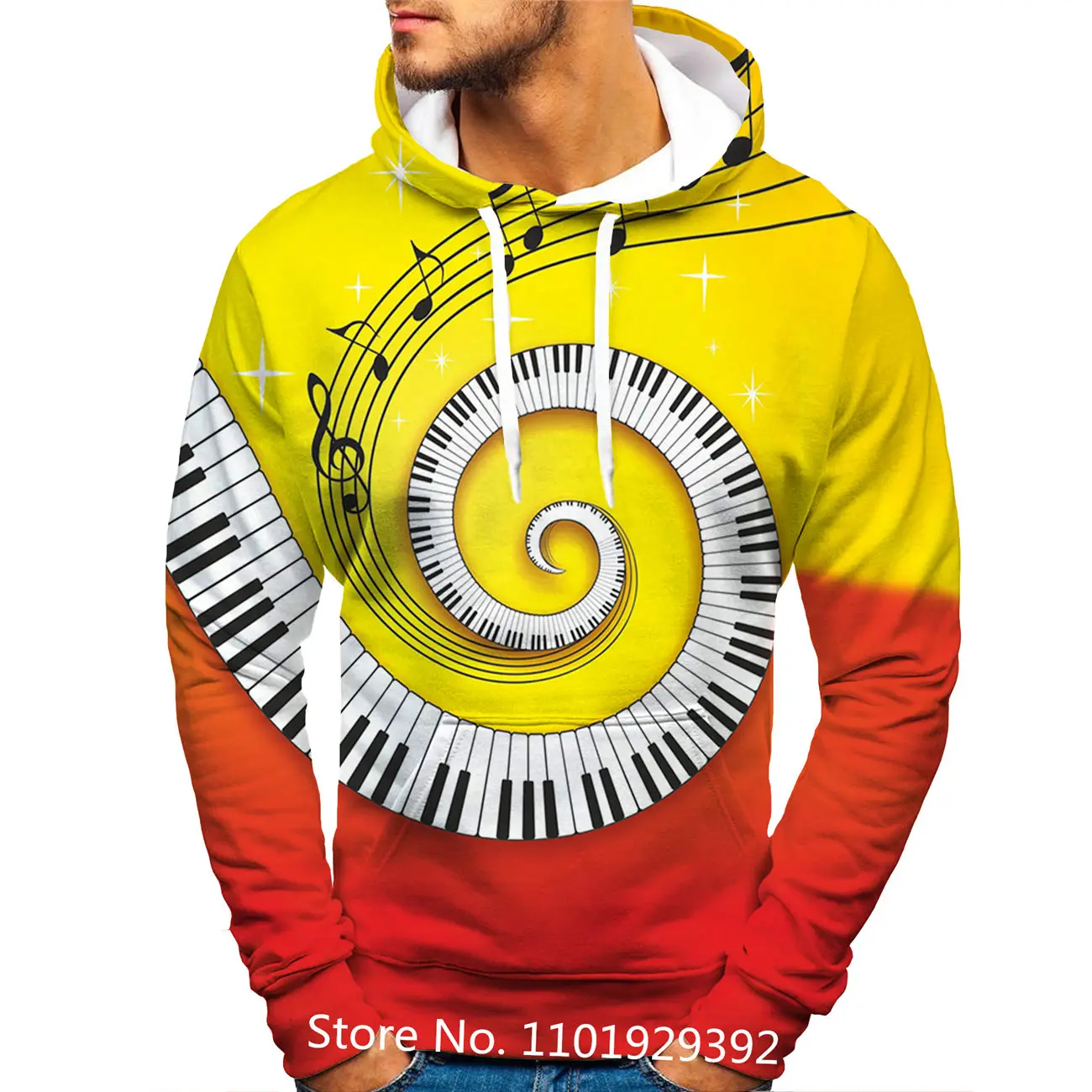 Piano Notes 3D Printed Sweatshirt Music Hoodie Unisex Long Sleeve Fashion Hooded Hoodie Couple Hoodie Casual Hoodie