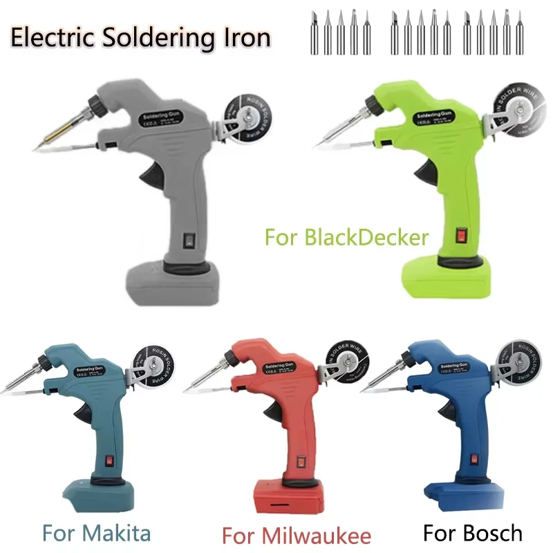 30W Cordless Soldering Iron Automatic Soldering Gun for Dewalt/Makita/Bosch/Milwaukee/Black&Decker 18V Battery Repair Welding