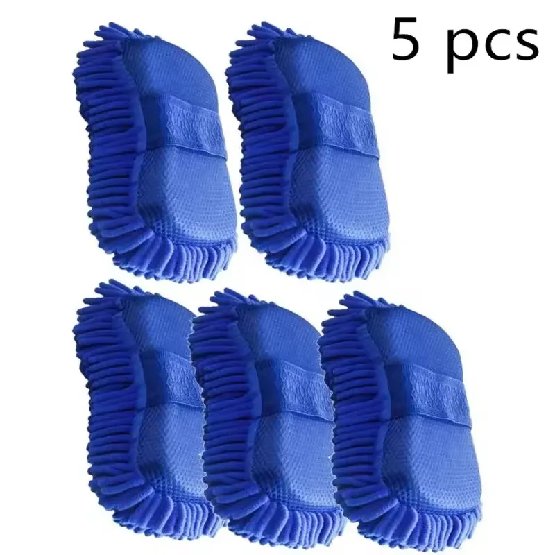 Car Wash Mitt, Premium Chenille Microfiber Wash Sponge, Scratch-Free Ultra Absorbent Cleaning Glove, Sponge Washing Tools