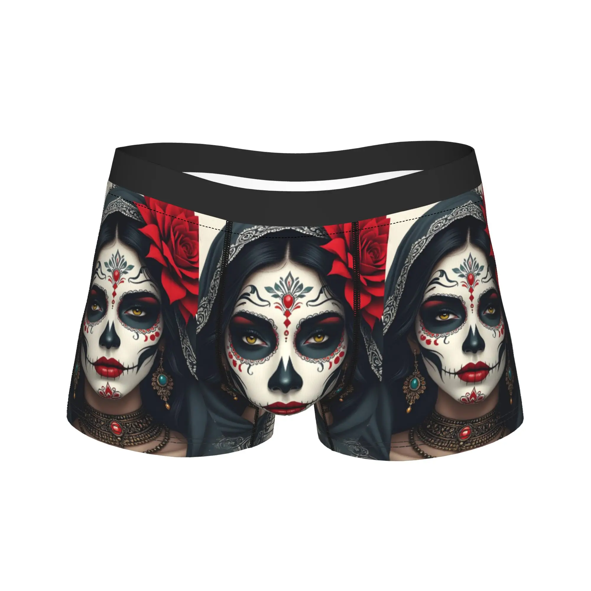 Day Of Dead Lady Shorts Briefs  Underwear High Quality Man Funny Boxershorts Printing Large Size Panties