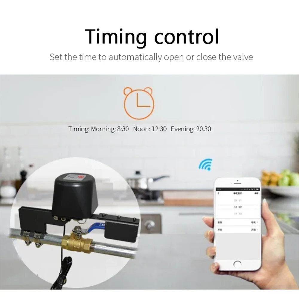Tuya Wifi Smart Valve Controller Zigbee Automatic Gas Water Heater Valve Controller Shut ON Off Smart Water Valve Smart Life