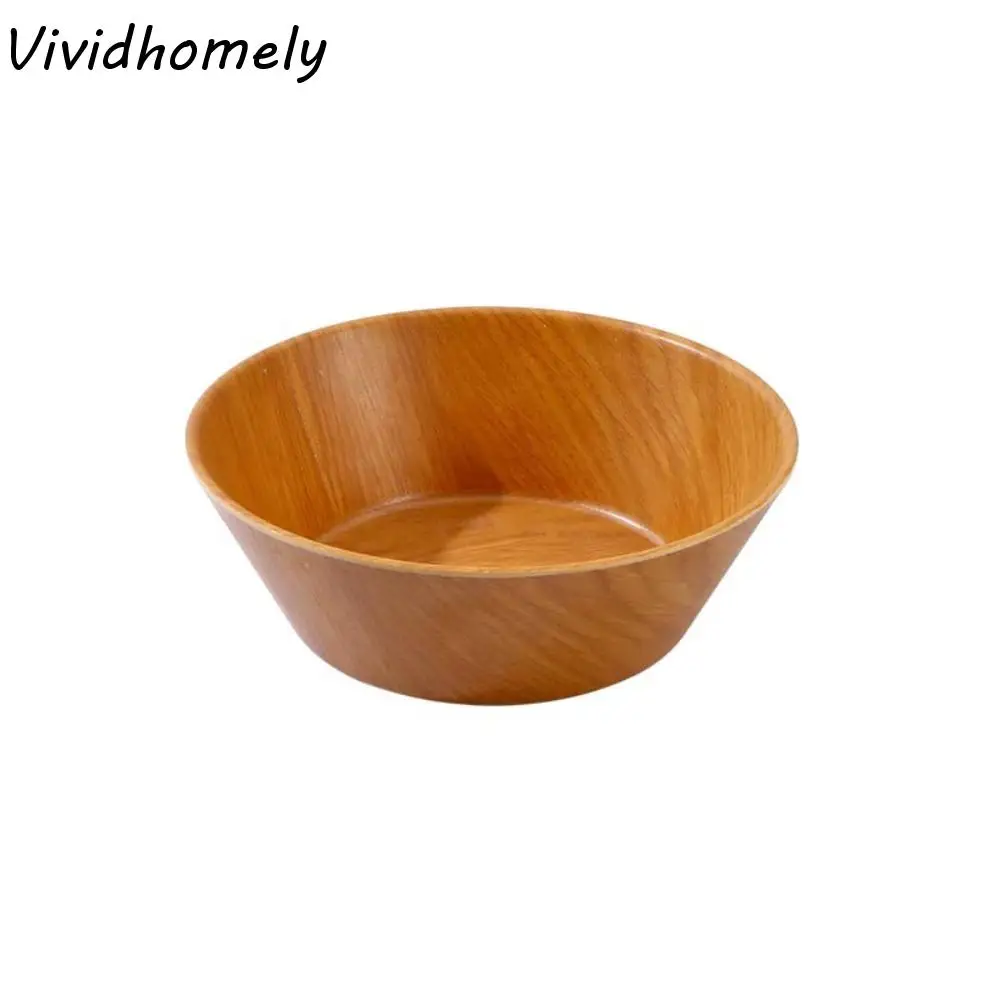 

Melamine Wood Grain Ramen Bowl Japanese Deepened Rice Bowl Large Capacity Simulation Salad Mixing Basin Restaurant