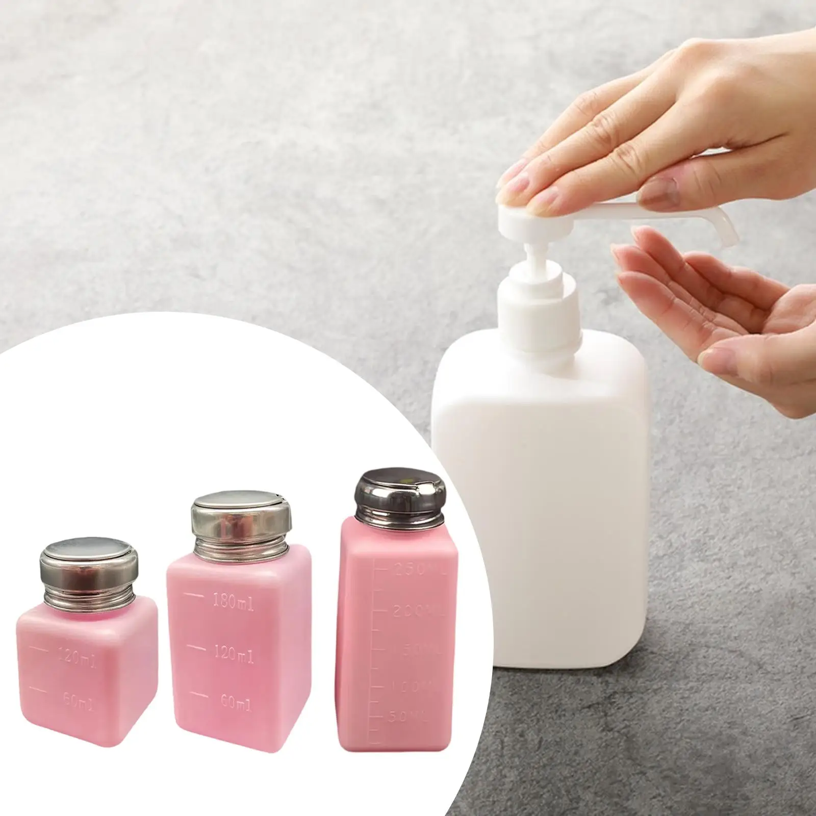 Push Down Liquid Dispenser Refillable Portable Premium Pump Bottle Cosmetic