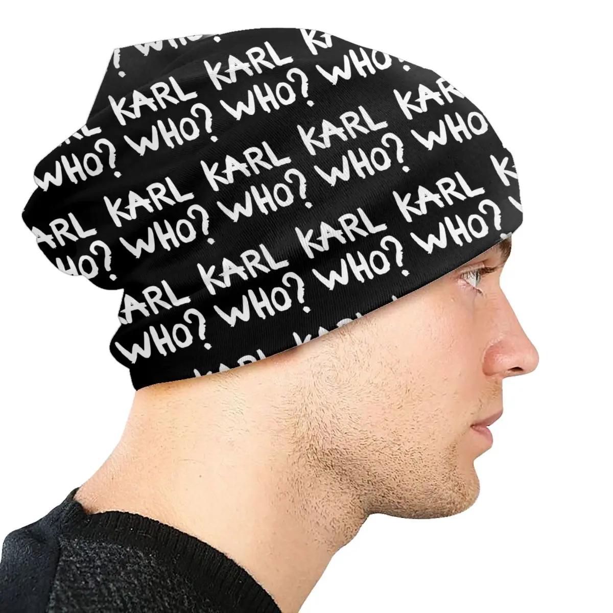 Karl Who Slogan Beanies Caps For Men Women Unisex Hip Hop Winter Warm Knitting Hat Adult Bonnet Hats