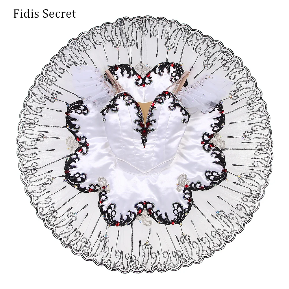 

Female White Pancake Ballet Tutus Overlay,Girls Ballerina Sugar Plum Fairy Doll Dancing Performance/Competition Stage Costumes