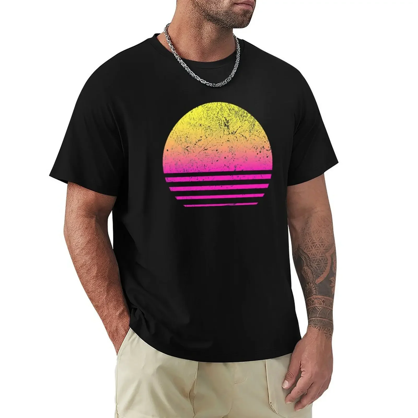 Outrun Retro Sun T-Shirt Aesthetic clothing basketball graphic tees graphic shirts cotton graphic tees plain white t shirts men