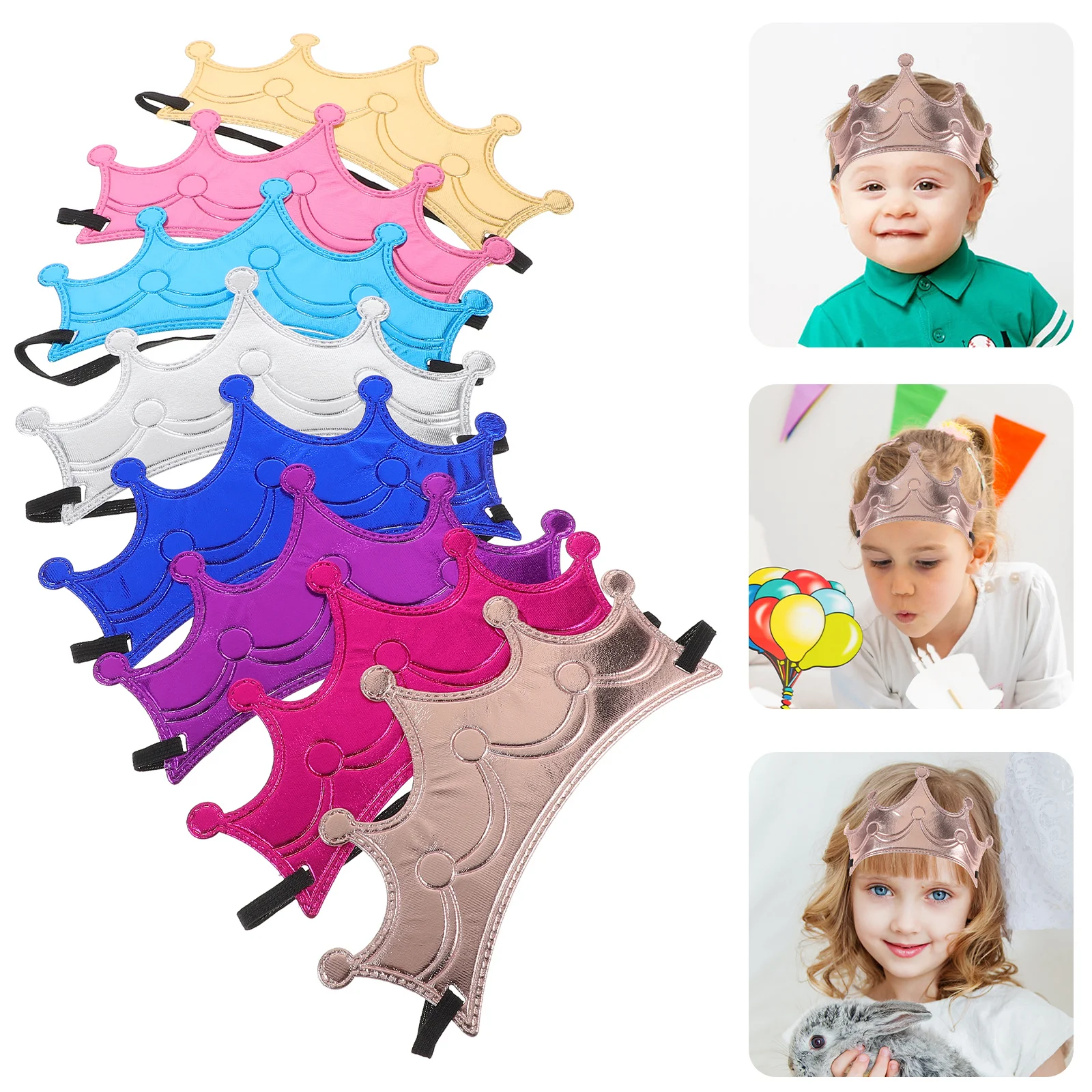 

16Pcs Birthday Crowns Reusable Lightweight Party Hats for Birthday Party Photo Props Crowns for