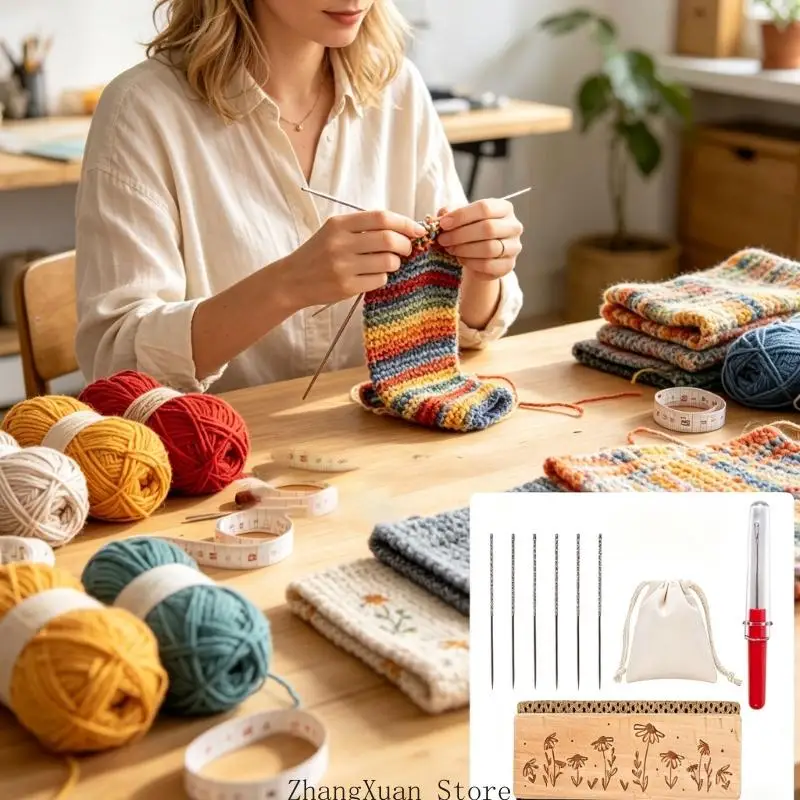 Pullover-Pflegekamm-Set mit 6 Reparaturnadeln für Pullover-Reparatur-Wollpflege 3XUF – Detail 9