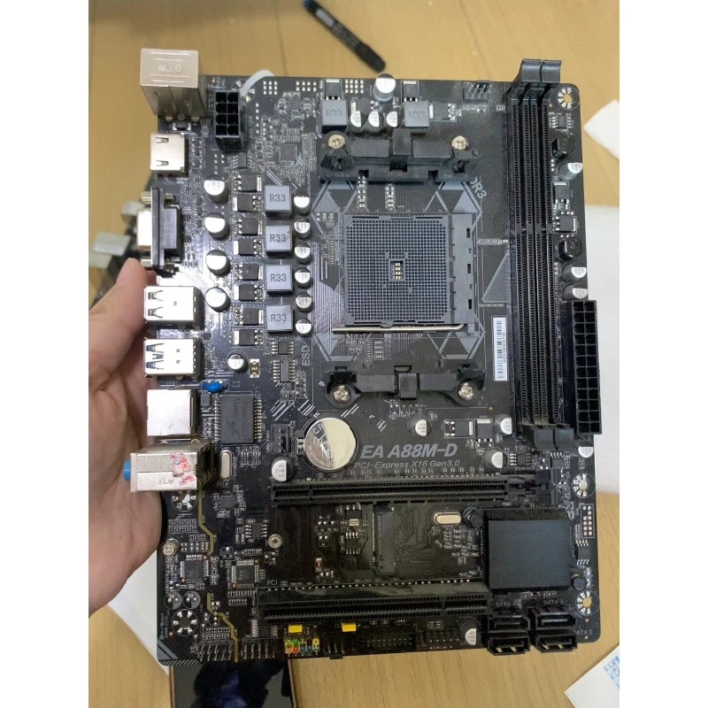 elsa-ea-a88m-d用-中古マザーボード-fm2-マイクロatx-i-oシールド付き-ddr3-vga-hdmi対応