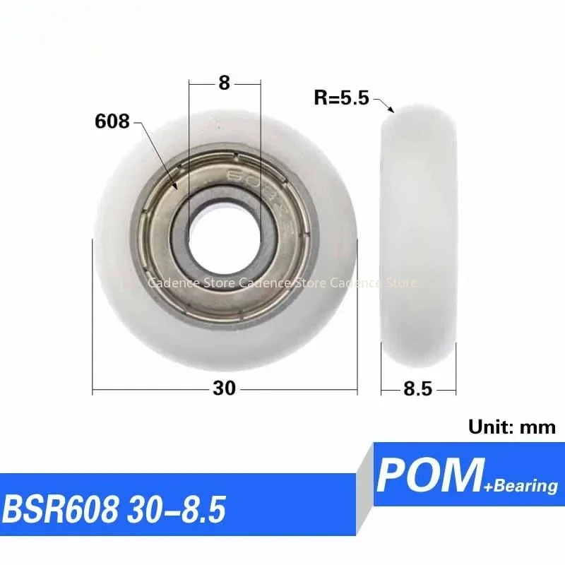 10PCS 608zz 698ZZ bearing coated POM cashbox roller shutter shower glass door wheel INNER DIA. 8MM Round type fiiting bearings view 5