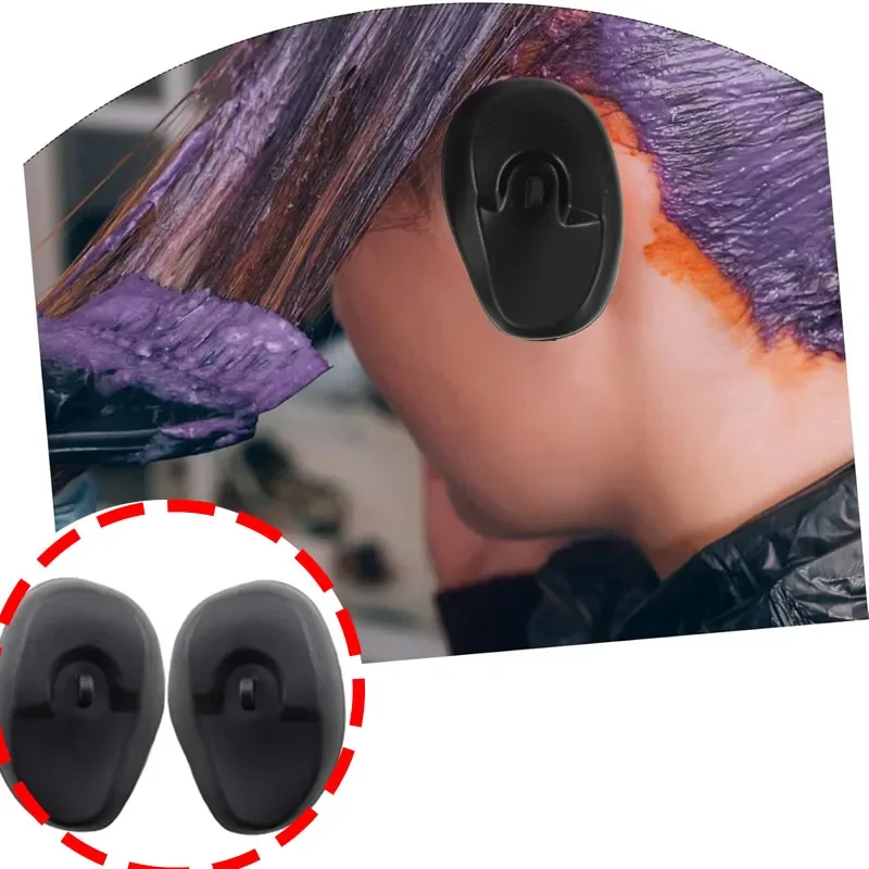 2pcs Silicone Ear Cover Hair Coloring Dyeing Ear Protector Waterproof Shower Ear Shield Earmuffs Caps Salon Styling Accessories