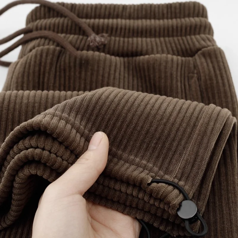 

Высококачественные повседневные брюки унисекс с завязками, спортивные, осенне-зимние, цвет кофе, дышащие, прямого кроя