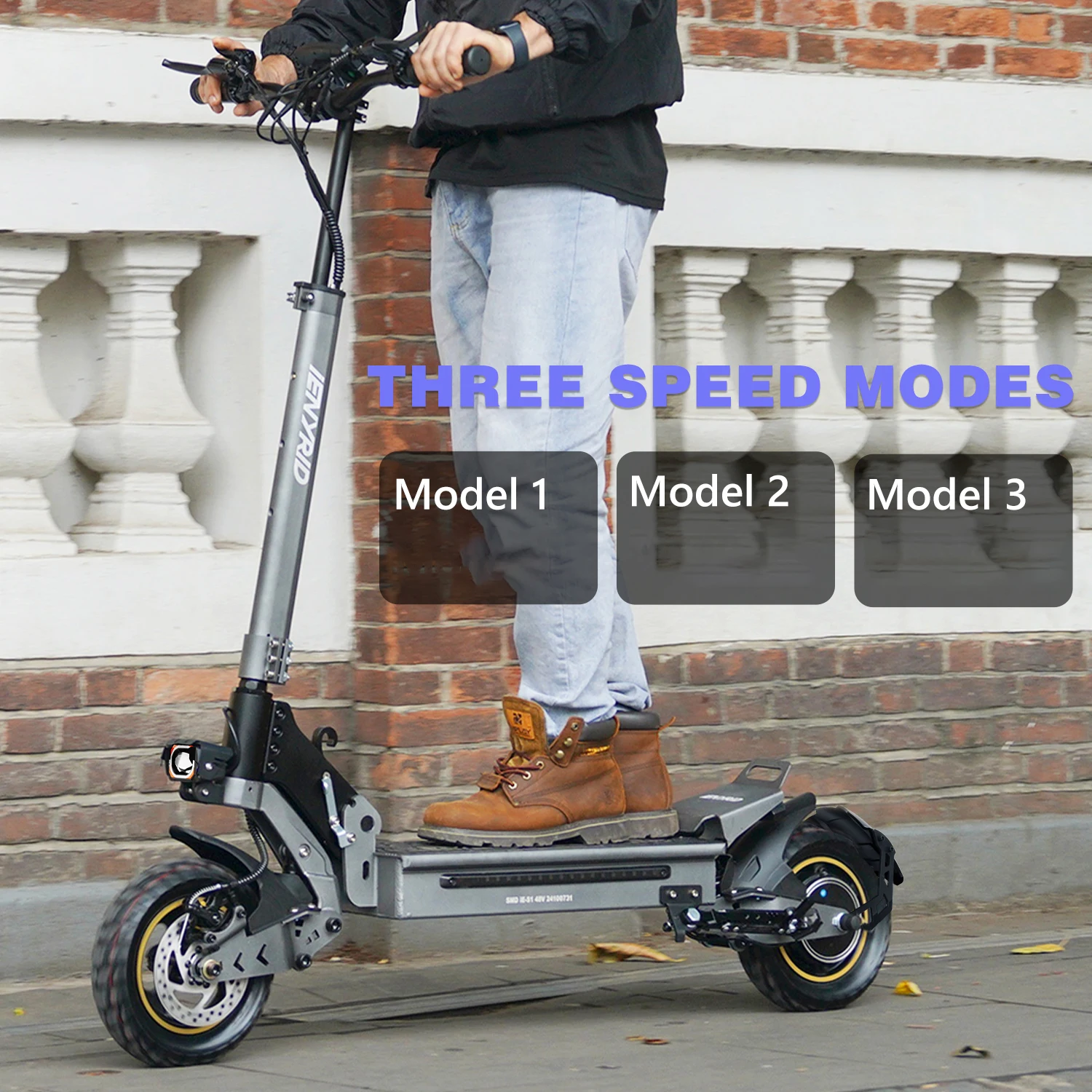 IENYRID S1 Scooters Daily Travel And Commuting E-Scooter, 48V15Ah Battery Smart LCD Display Electric Scooter,10-inch Air Off-road Tires City Scooters Electric