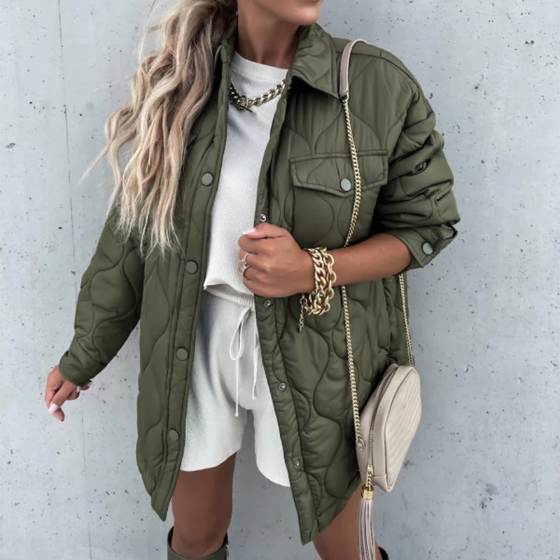 Women's Winter Coats Keep Warm Solid Pocket Casual Cotton Coats Woman Jackets 2022 New Loose Buttoned Thick Parkas Woman Jacket