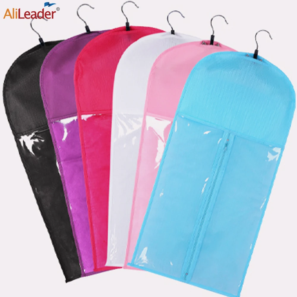 

5pcs Wig Storage Bag with Hanger Professional Dust-proof Hair Extensions Bag Waterproof and Portable Wig Tools