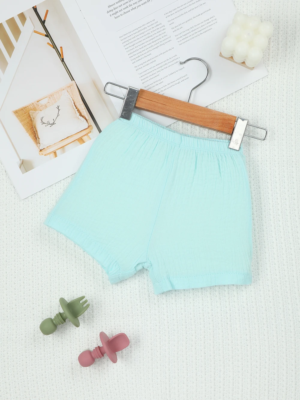 

Summer Casual Baby Shorts Comfortable Cotton Infant Boys Short Pants Breathable Loose Shorts(Sky Blue)