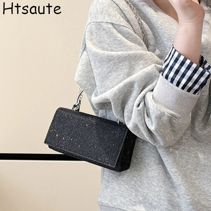 

Vintage New Evening Bags For Women Mini Handbag Diamond-Encrusted Flap Women's Bag, Crossbody Bag, High-End Feel Chain Bags