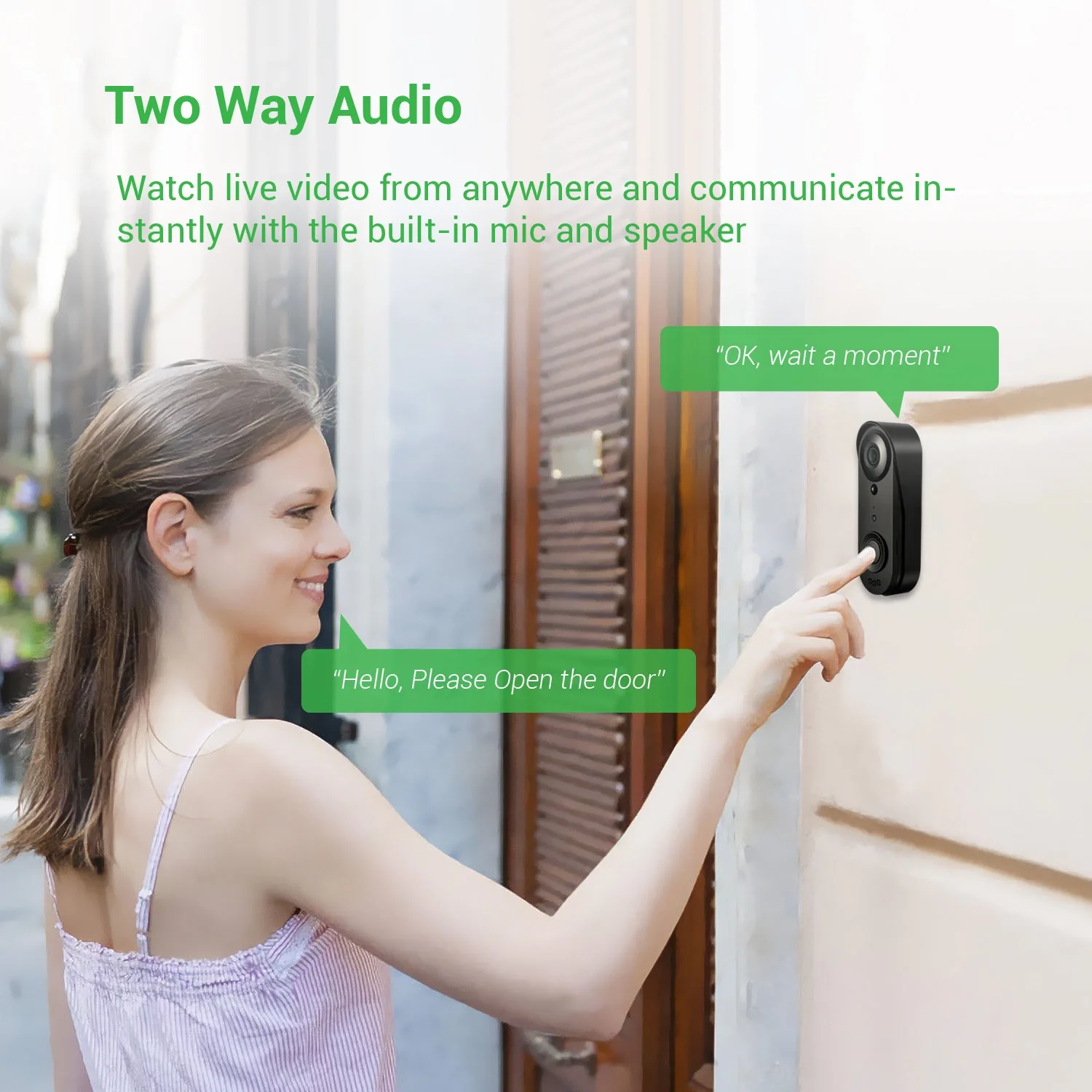 Video Call Doorbell Automatic Message Reporting Access Control WIFI Remote Video Doorbell With Battery Video Door Bell