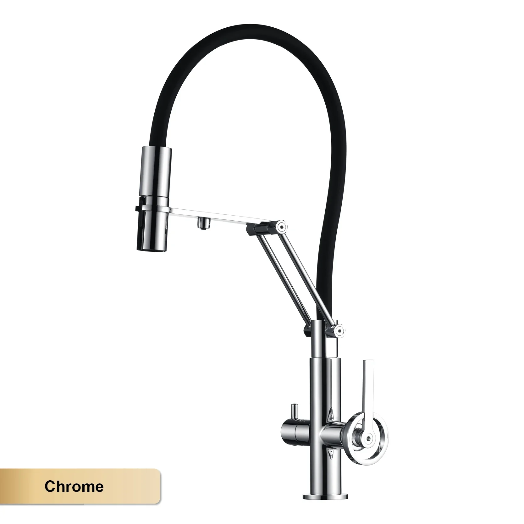 Industrial brass brushed rose gold kitchen faucet with 1 hole pull-out hot&cold water tank mixr Tap separated filter faucet.