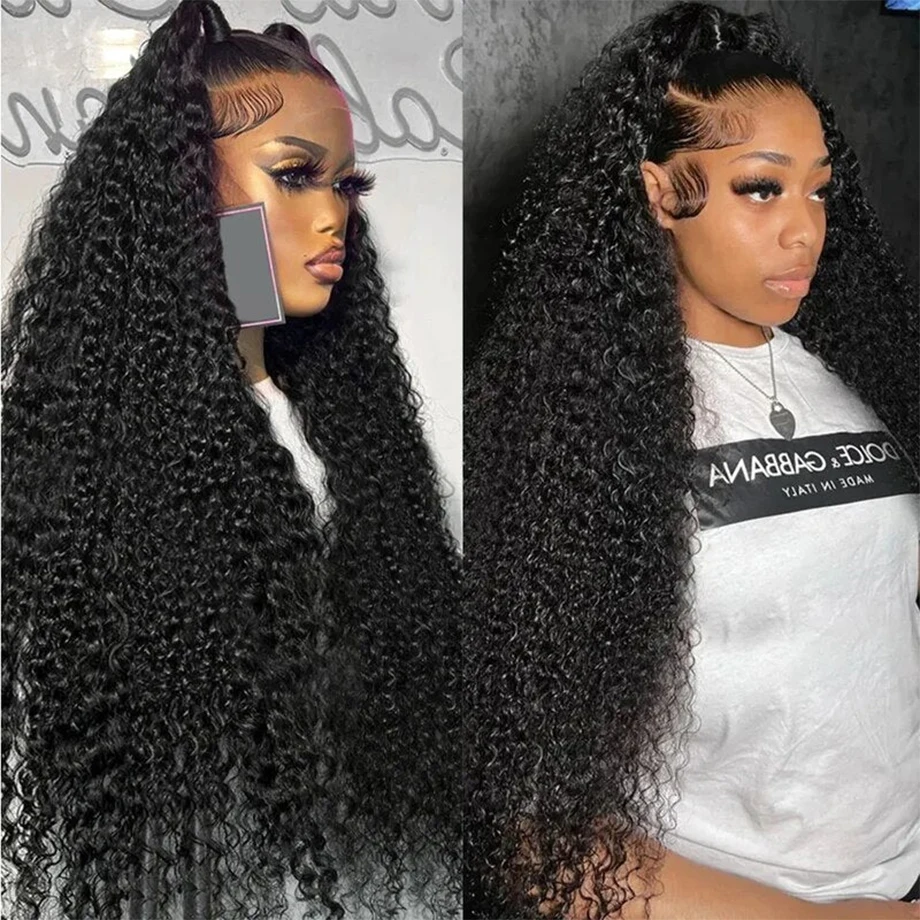 Kinky Curly 13x4 Lace Front Human Hair Wigs For Women 30 inch Indian Deep Curly Lace Frontal Wig Wet And Wavy Lace Closure Wigs