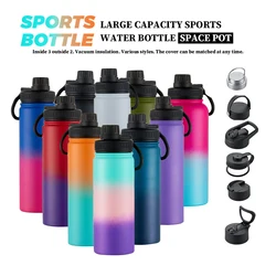 22OZ 32OZ Large Capacity Water Bottle Stainless Steel Thermos Cups Sports Mug Portable Insulated Cup Outdoor Gym Kettle