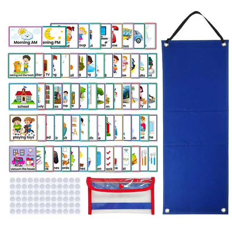 

Children Daily Routine 70 Cards Visual Daily Schedule Chart For Kids With Autism Pocket Chart Learning Educational Toy