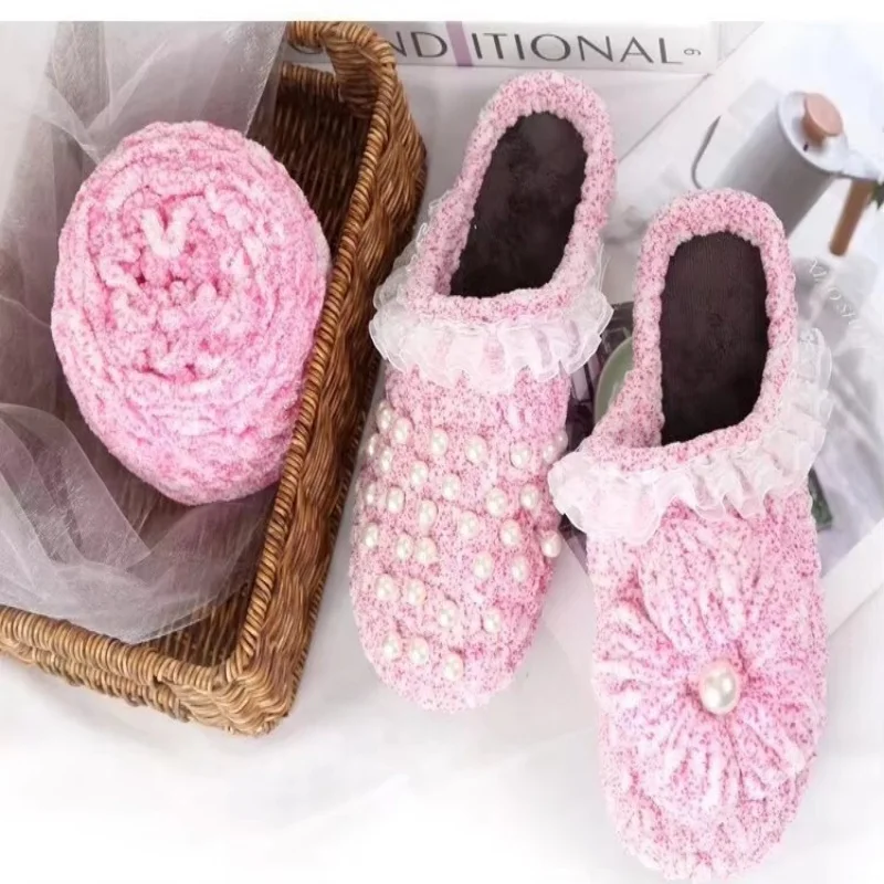Ice Line Single-strand Coarse Wool Knitted Blanket Slippers Line Scarf Hat Scarf Line Color Dot Ice Line Group