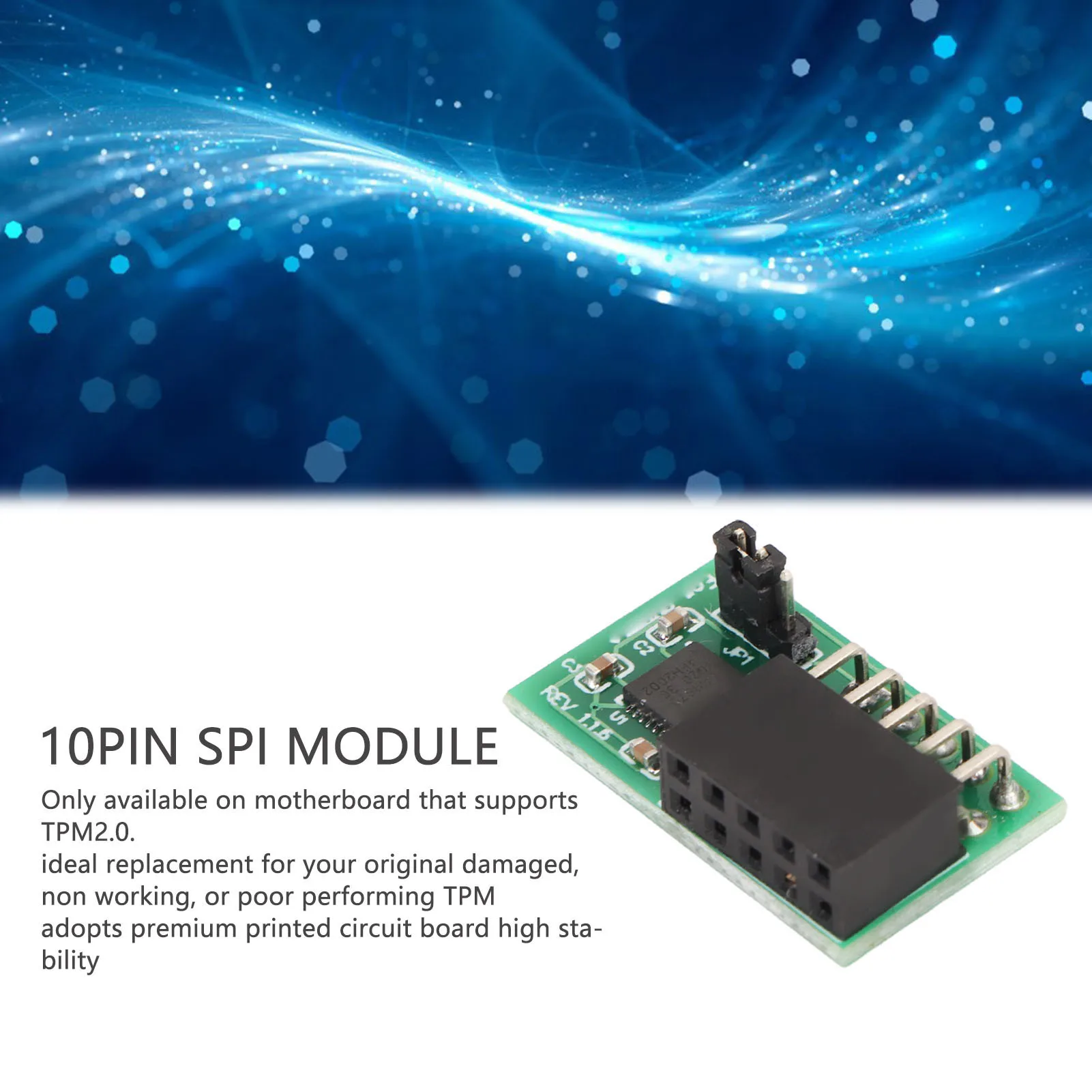 وحدة TPM 2.0 10Pin SPI 3.3V 9670 شرائح لوحدة الأمان المستقرة عالية الأمان SuperMicro