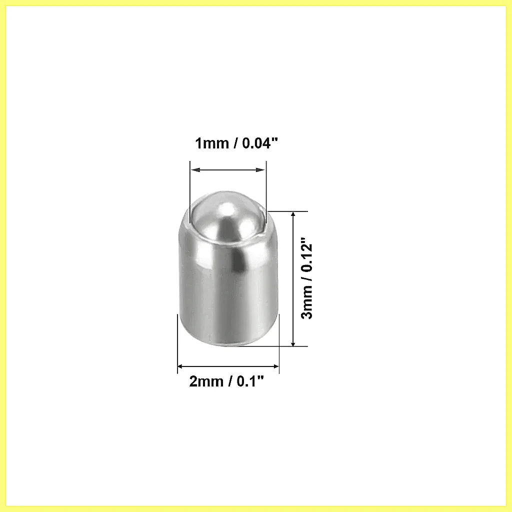 Silver Tone Stainless Steel Ball Catch Latch 2-12mm Dia, Small Cabinet Door Push Latch, 4pcs Set for Jewelry Box Wooden Furni